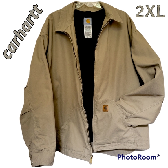 Carhartt Other - CARHARTT Duck Jacket Mens 2XL Khaki Carhartt Lined Cotton Duck Jacket Mens XXL